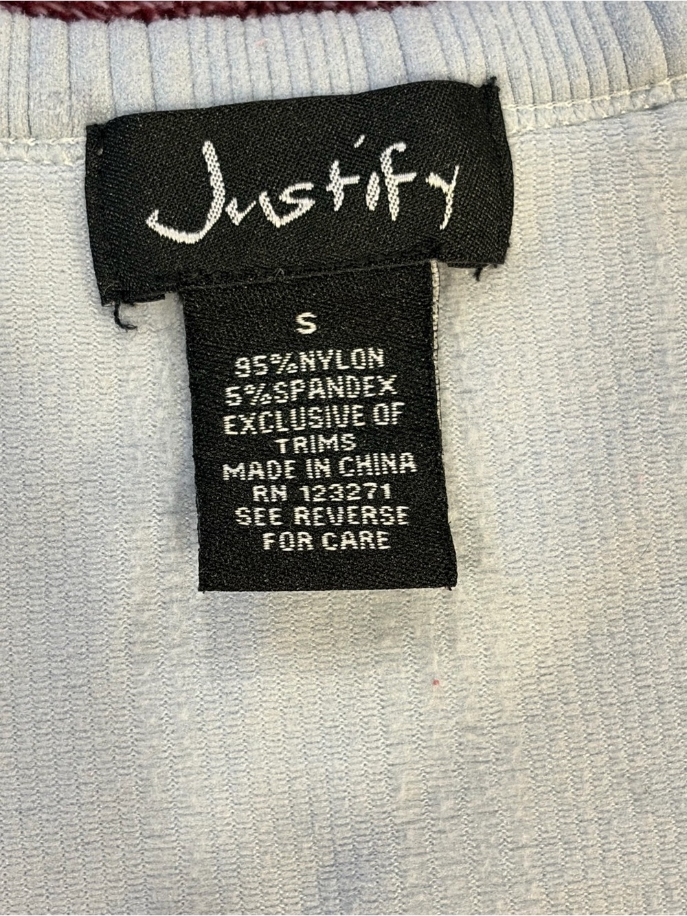 Justify Light Blue Ribbed Tank Top - Small - Picture 3 of 5